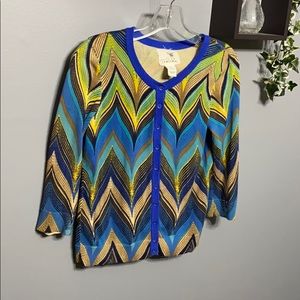 Anthro Tabitha Patterned Cardigan sz S